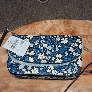 kate spade Blue Floral Crossbody with Cream Accents